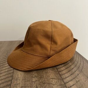 Vintage Redhead Jones Style Canvas Work Cap Brown Hunting Hat S/M Ear Flaps USA